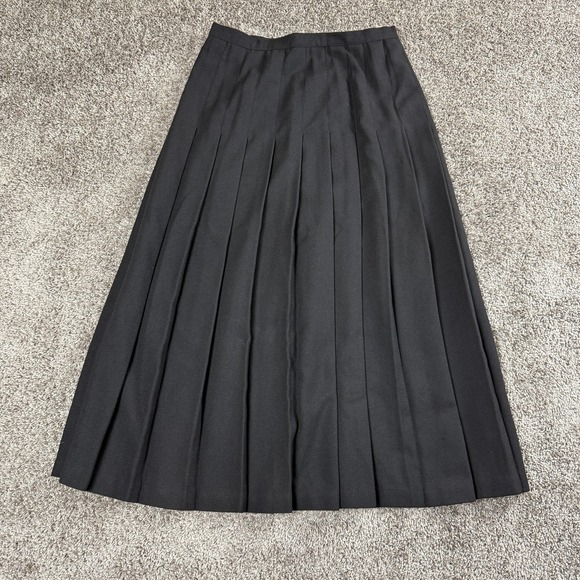 VTG Womens Pleated Skirt Small Black 60s Dark Academia Witchy Gothic Minimalist - Picture 1 of 7